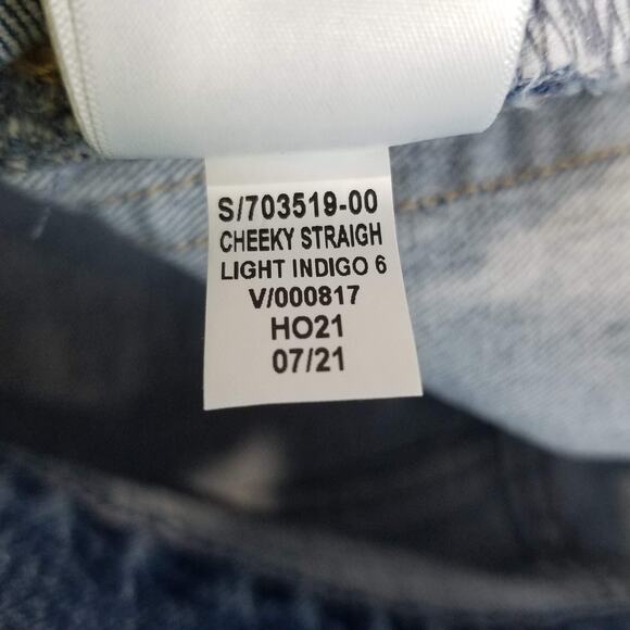 GAP Jeans Womens 6 Petite Blue Cheeky Straight High Rise Light Denim - Picture 7 of 12